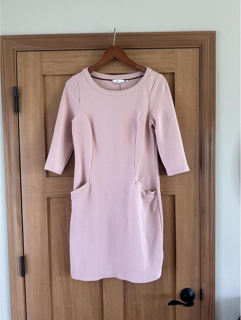Boden Jasmine Ottoman Sheath Dress Ribbed Rose Pink 3/4 Sleeve Women’s size 6R - Picture 11 of 12